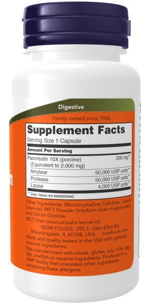 Now Foods Pancreatin 2000 100 Capsule