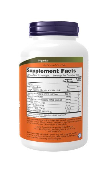 Now Foods Papaya Enzyme 360 Chewable