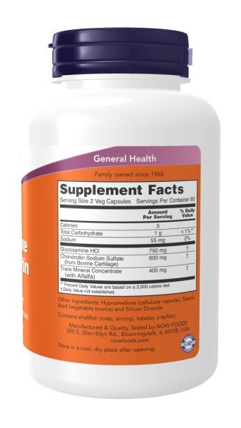 Now Foods Glucosamine &amp; Chondroitin With Trace Minerals 120 Capsule