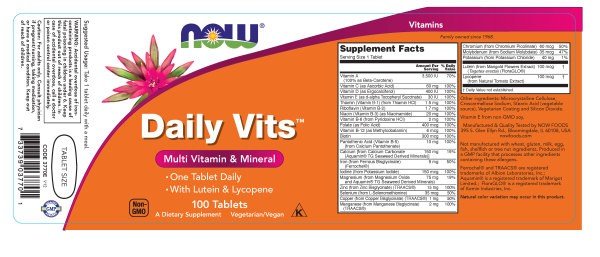 Now Foods Daily Vits Multi 100 Tablet