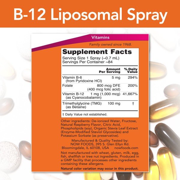 Now Foods B-12 Lipospray 2 oz Spray