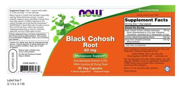 Now Foods Black Cohosh Root 80mg 90 Capsule