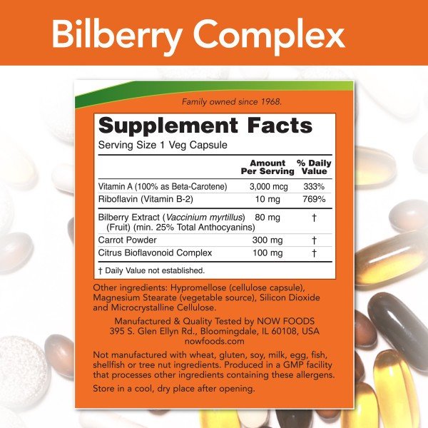 Now Foods Bilberry Complex 100 Capsule