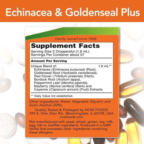 Now Foods Echinacea &amp; Goldenseal Plus 2 oz Liquid