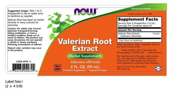 Now Foods Valerian Root Extract 2 oz Liquid