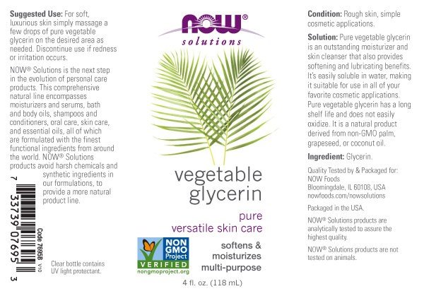 Now Foods Solutions Glycerine Vegetable 4 oz Liquid