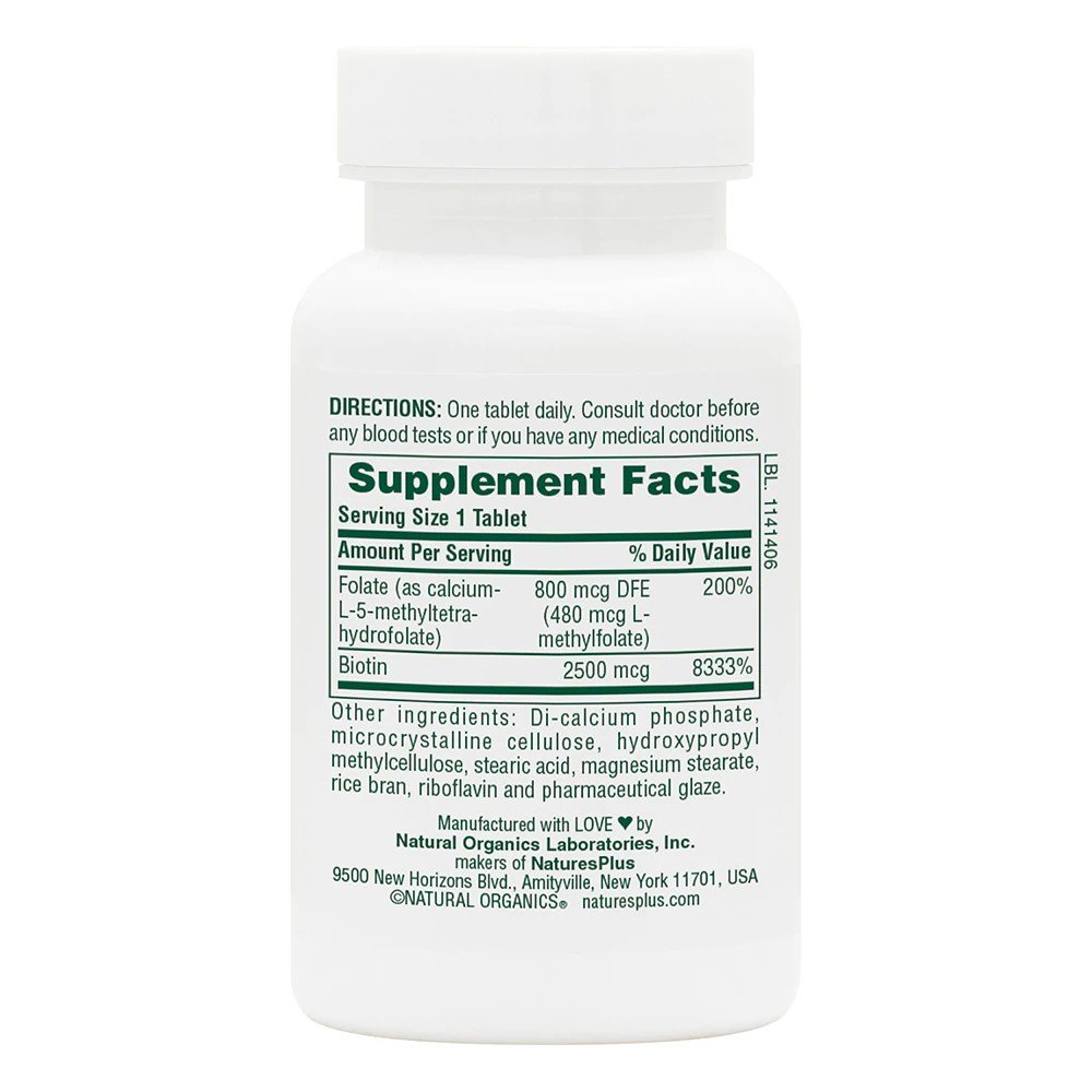 Nature&#39;s Plus Biotin/Folic Acid Time Release 30 Sustained Release Tablet