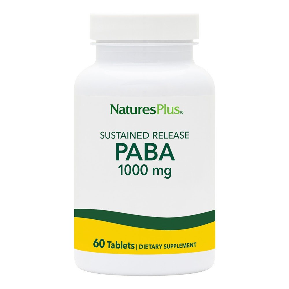 Nature&#39;s Plus Paba 1,000mg Time Release 60 Sustained Release Tablet
