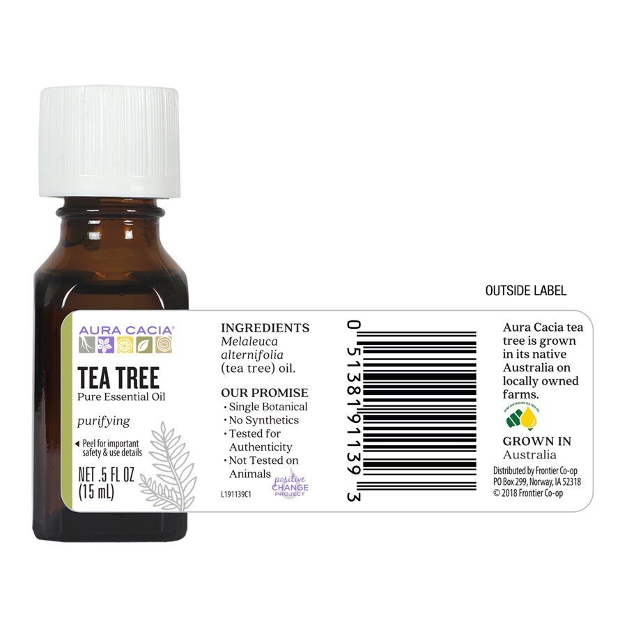 Aura Cacia Tea Tree Essential Oil 0.5 oz Oil