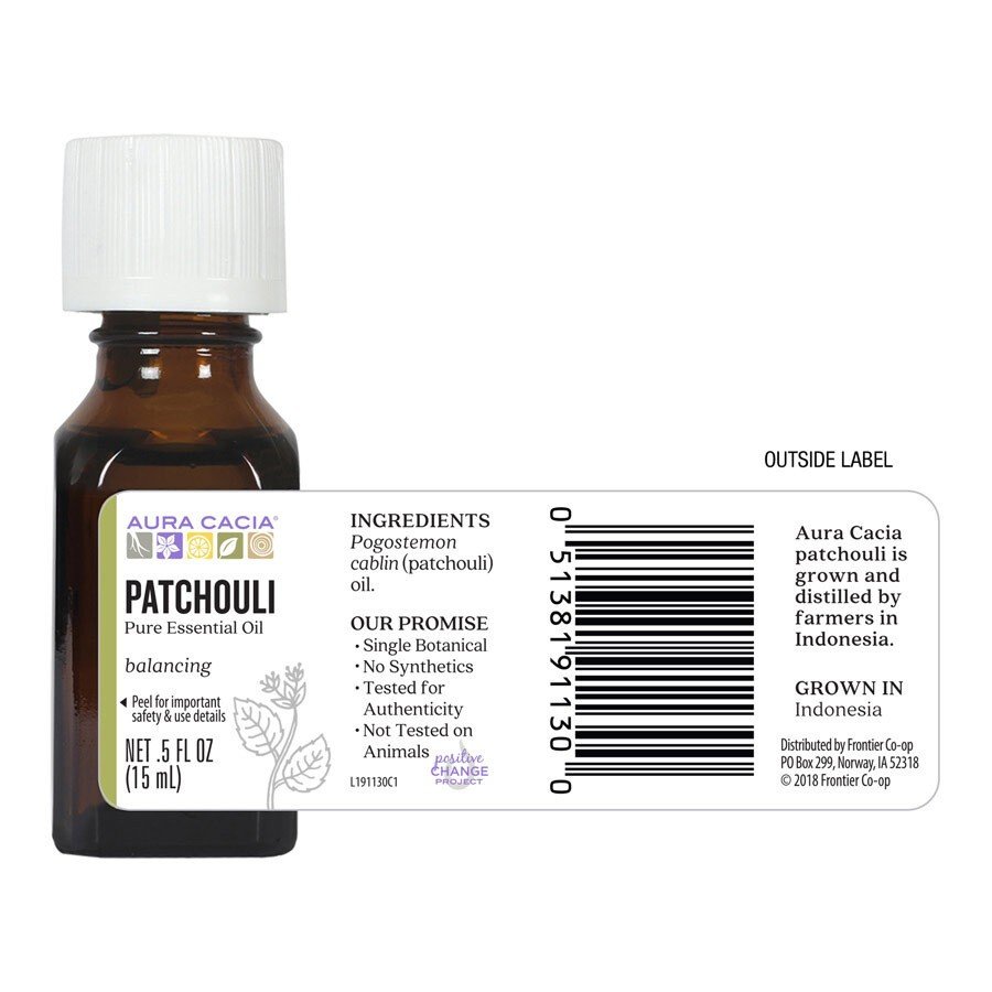 Aura Cacia Patchouli Essential Oil 0.5 oz Oil