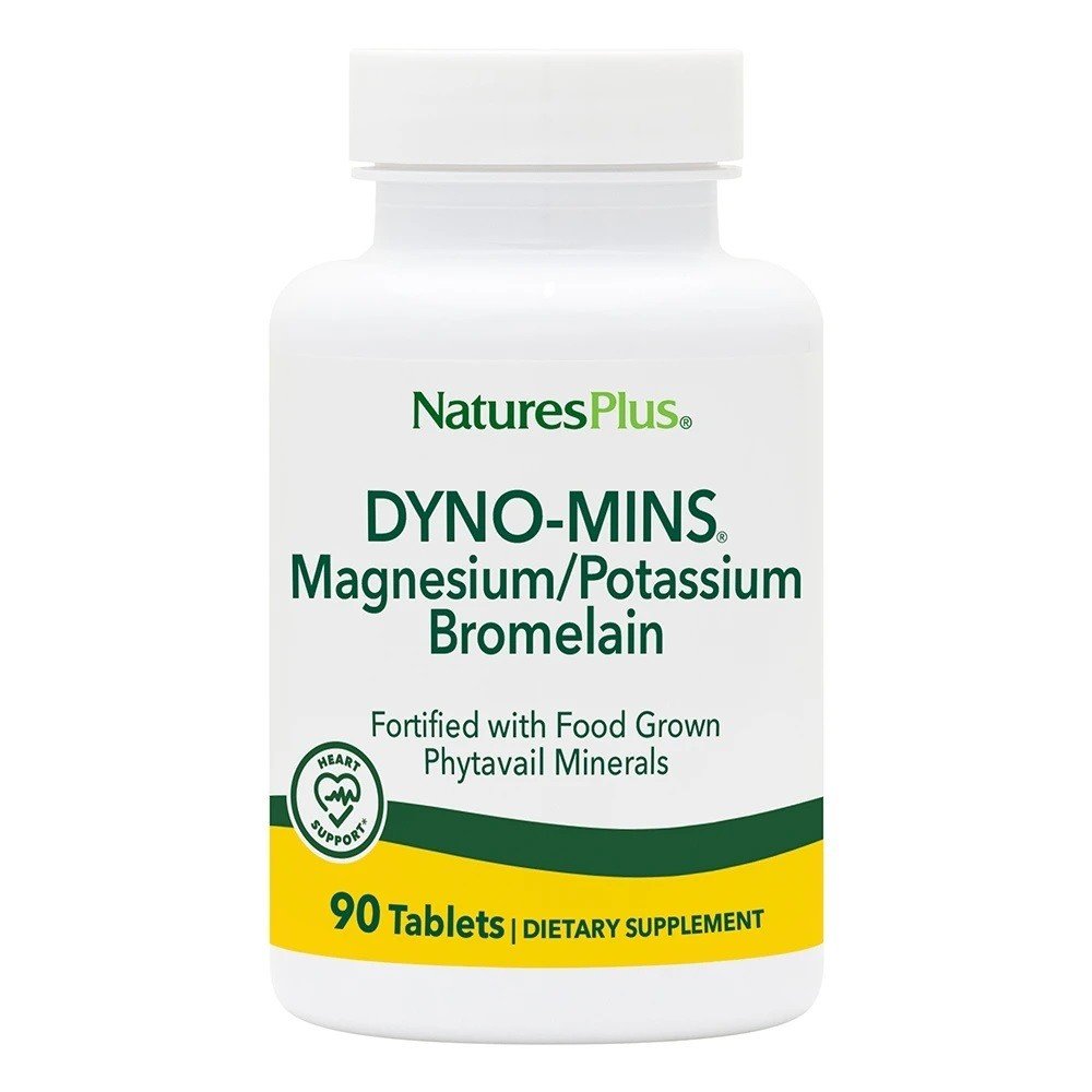 Nature&#39;s Plus Dyno-Mins Magnesium, Potassium &amp; Bromelain 90 Tablet