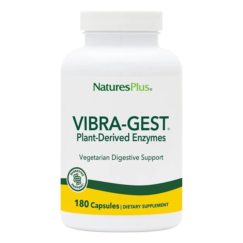 Vibra-Gest | Natures Plus | Enzymes from Plants | Digestive Support | Vegetarian | Dietary Supplement | 180 VegCaps | Capsules | VitaminLife