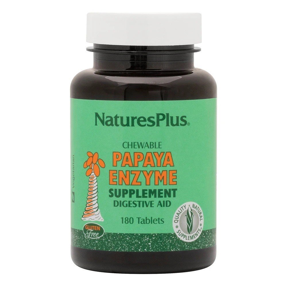 Nature&#39;s Plus Papaya Enzymes 180 Chewable