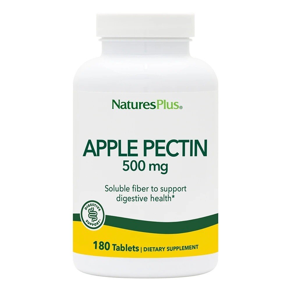 Apple Pectin | Natures Plus | Digestive Support | Fiber | 500 milligrams Apple Pectin | Dietary Supplement | 180 Tablets | VitaminLife