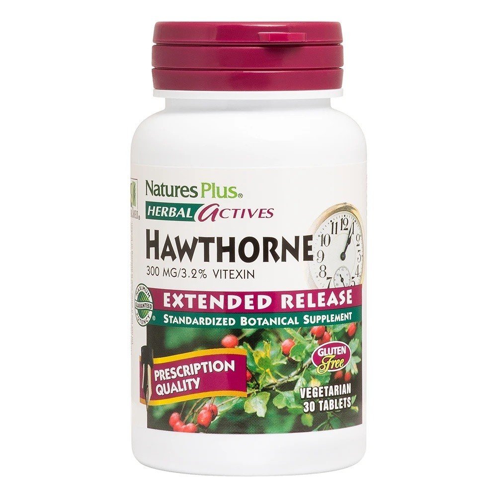 Nature's Plus Hawthorne Extract 300mg Time Release 30 Sustained Release Tablet