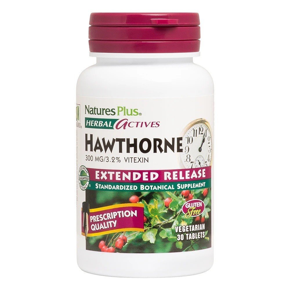 Nature&#39;s Plus Hawthorne Extract 300mg Time Release 30 Sustained Release Tablet