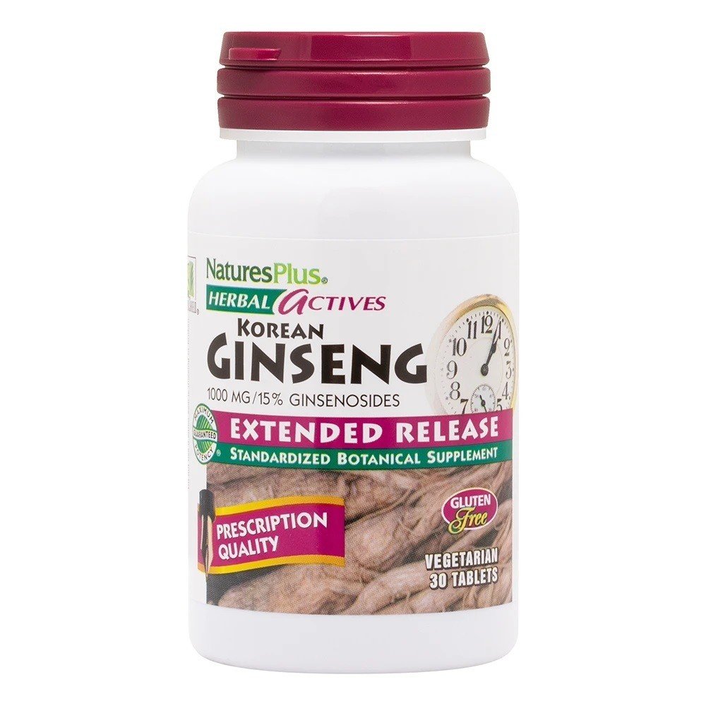 Nature's Plus Korean Ginseng Extract 1000mg Time Release 30 Sustained Release Tablet