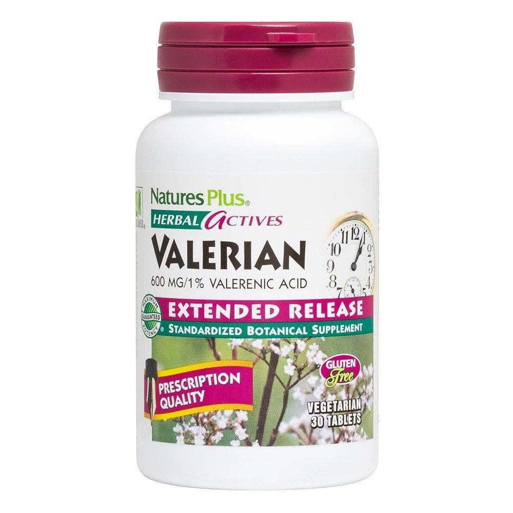 Nature&#39;s Plus Valerian Root Extract 600mg Time Release 30 Sustained Release Tablet