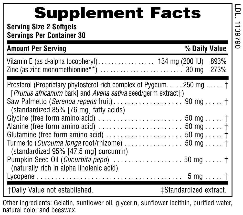 Nature&#39;s Plus ProstActin Herbal Actives Formula 60 Softgel