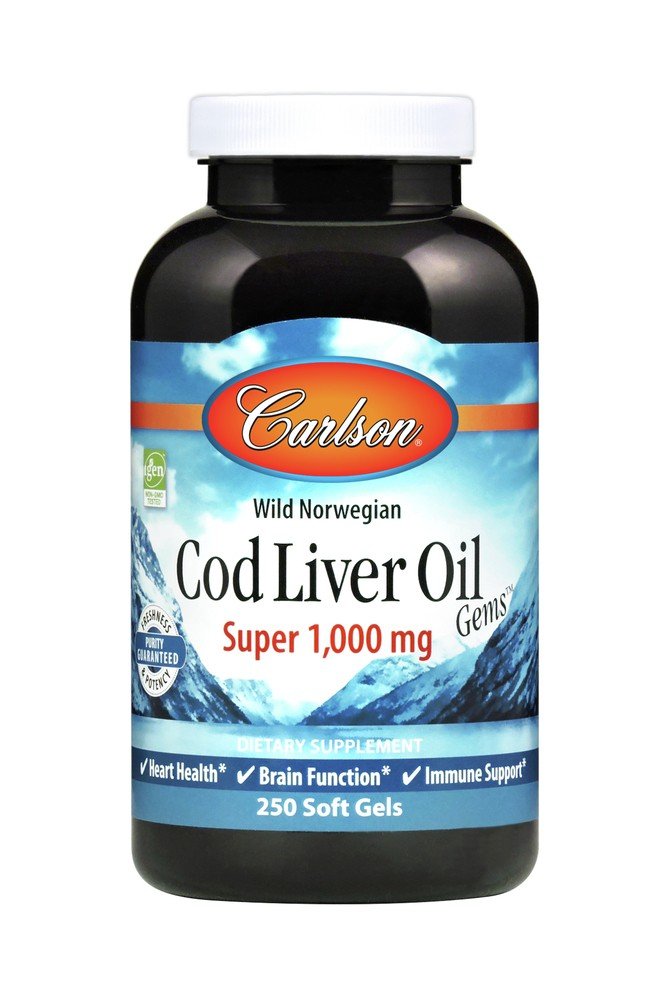 Carlson Laboratories Super Cod Liver Oil 1000mg 250 Softgel
