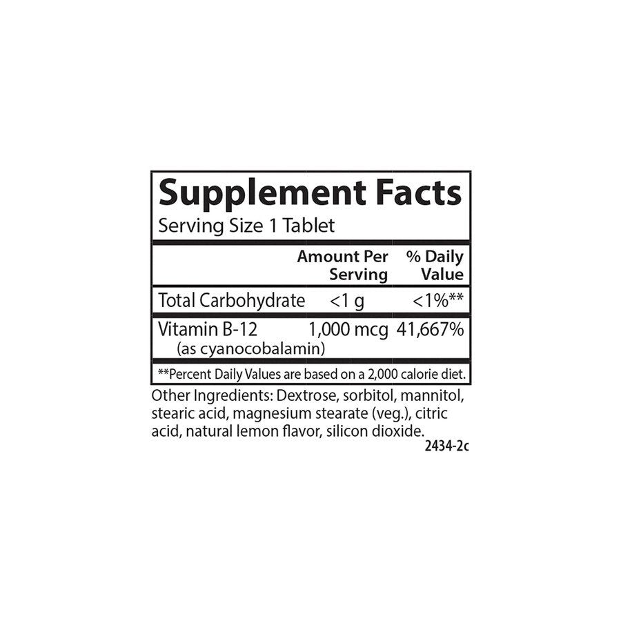 Carlson Laboratories B-12 1000mcg Sublingual 180 Tablet