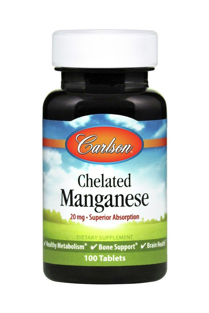 Carlson Laboratories Chelated Manganese 20mg 100 Tablet