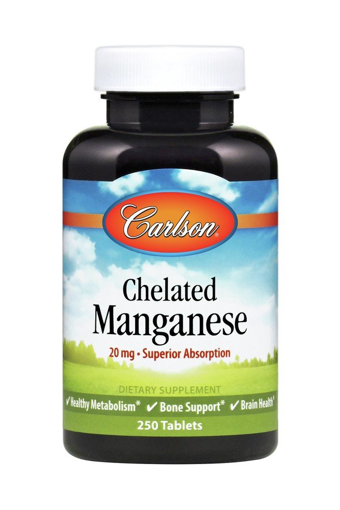 Carlson Laboratories Chelated Manganese 20mg 250 Tablet