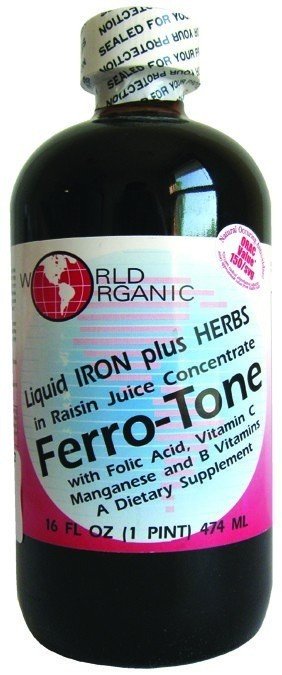 World Organics Ferro-Tone Liquid Iron Plus Herbs 16 oz Liquid