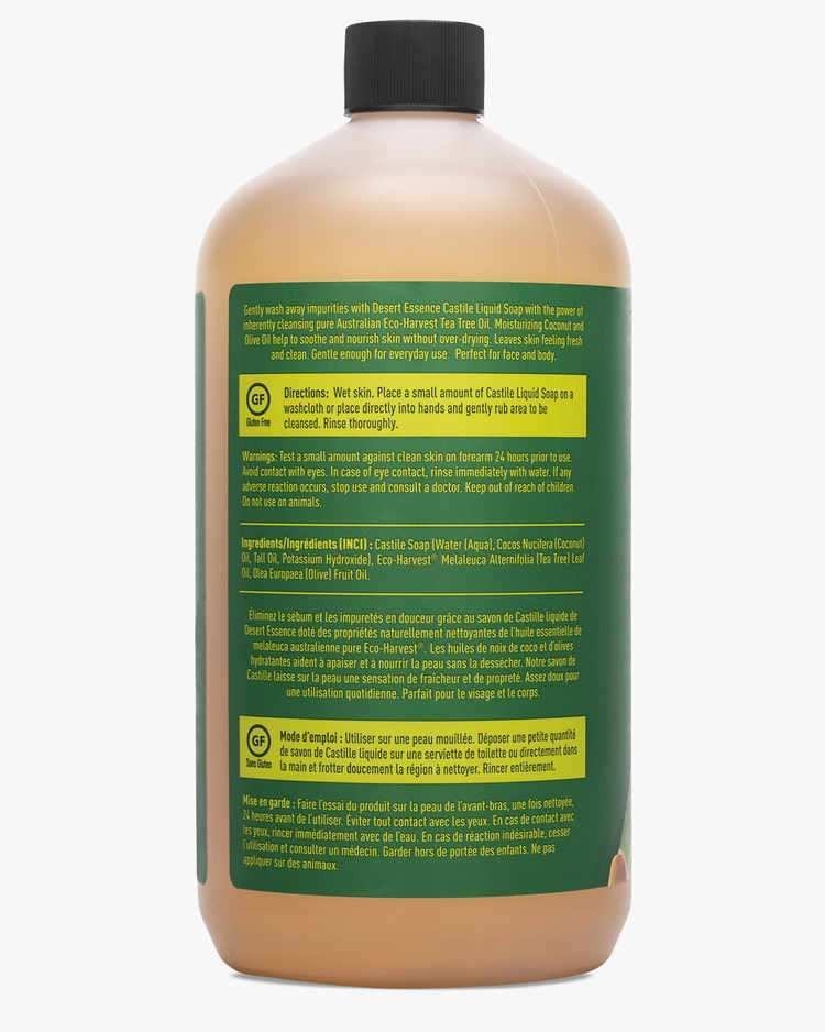 Desert Essence Castile Liquid Soap with Tea Tree Oil 32 oz Liquid