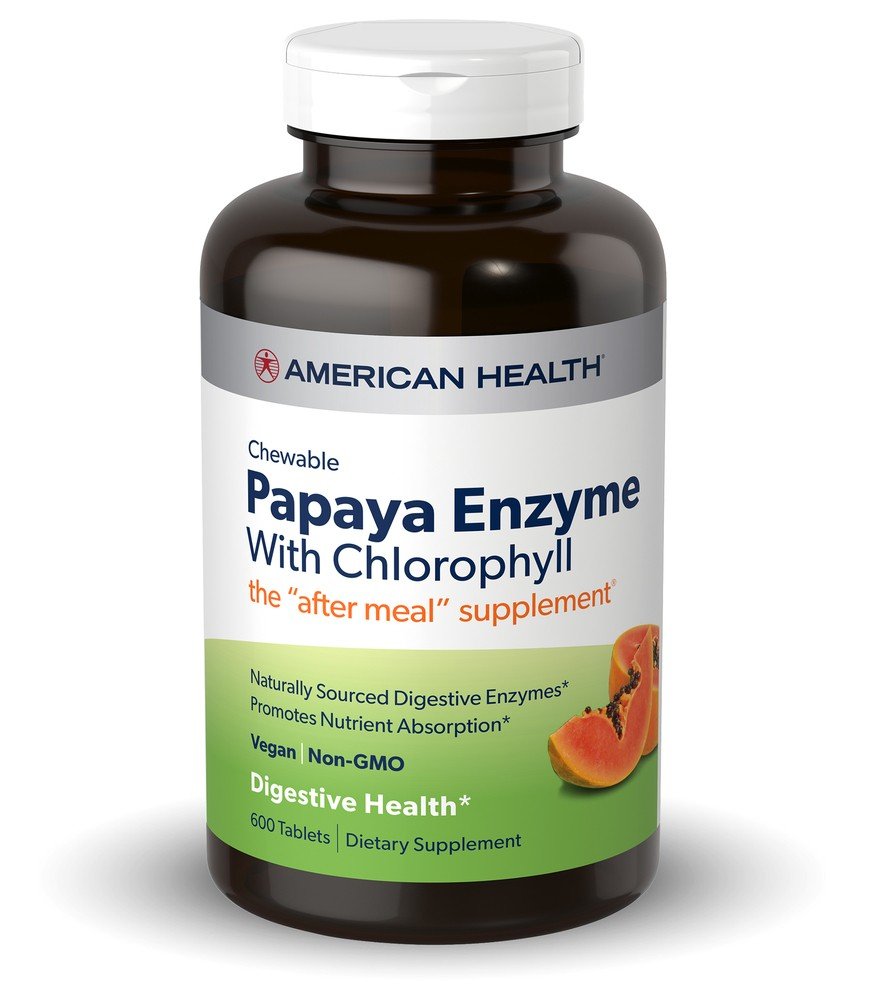 American Health Products Papaya Enzyme With Chlorophyll 600 Chewable