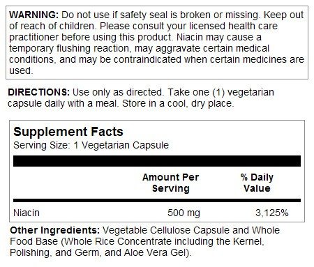 Thompson Nutritional Niacin 500mg 30 Vegetarian Capsule