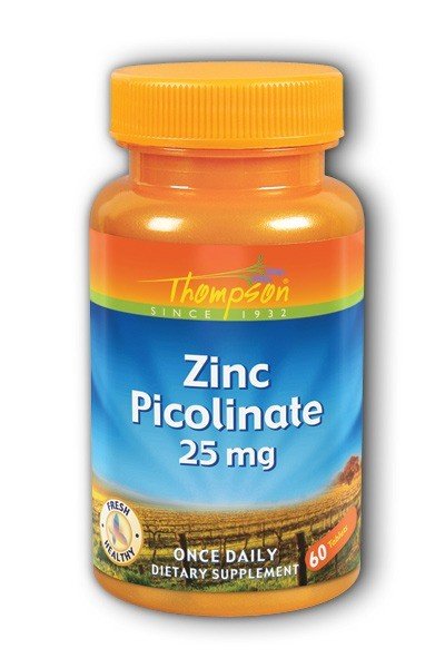 25 milligrams Zinc Picolinate | Thompson | Metabolism | Cell Function | Once Daily | Dietary Supplement | 60 Tablets | VitaminLife