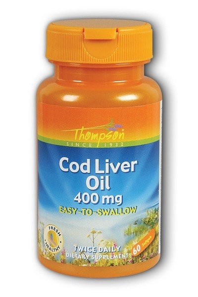 Cod Liver Oil | Thompson | Easy to Swallow | Twice Daily | Dietary Supplement | 60 Softgels | VitaminLife