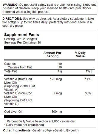 Thompson Nutritional Cod Liver Oil High Potency 60 Tablet