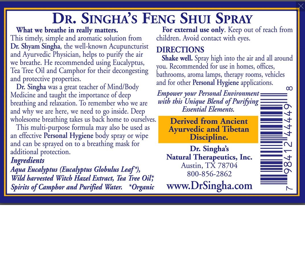 Dr. Singha&#39;s Feng Shui Spray 4 oz Liquid