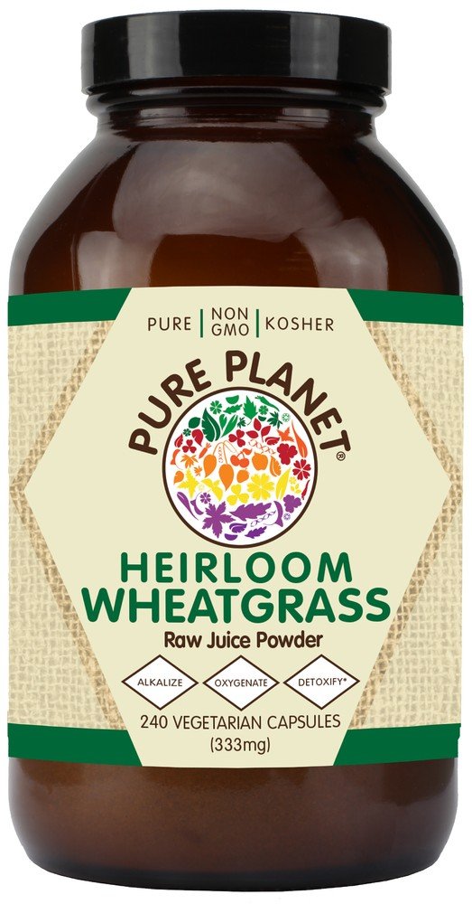 Pure Planet Products Heirloom Wheatgrass Raw Juice Powder 240 Capsule