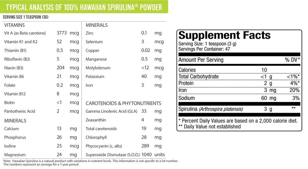 Nutrex Hawaii Inc. Spirulina Pacifica, Powder 5 oz Powder