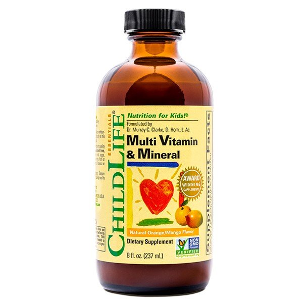 ChildLife Multi Vitamin &amp; Mineral Natural Mango Orange Flavor 8 oz Liquid