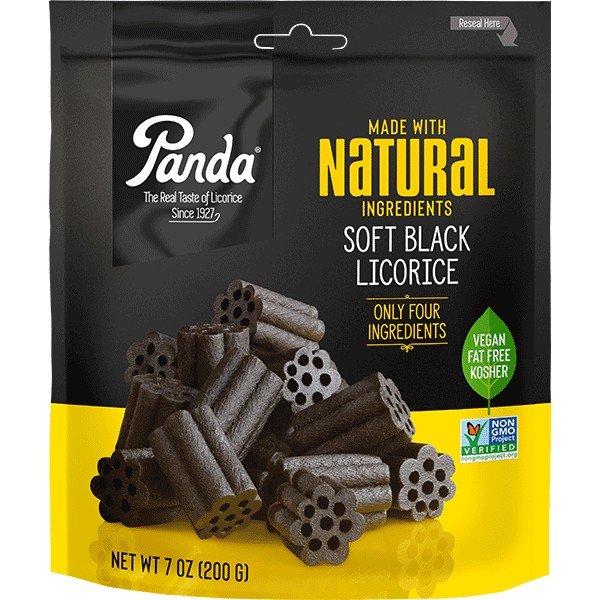 Panda Licorice Soft Black Licorice Chews 7 oz (200 g) Bag