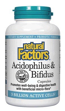 Natural Factors Acidophilus &amp; Bifidus 5-Billion 90 Capsule