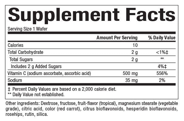 Natural Factors C 500mg Natural Fruit Chews-Jungle Juice 180 Chewable