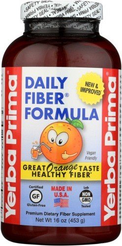 Yerba Prima Daily Fiber Formula - Orange Flavor 16 oz Powder