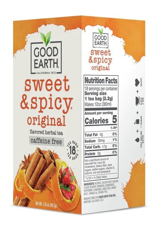 Good Earth Teas Original Sweet &amp; Spicy Herbal Tea -Caffeine Free 18 Bag