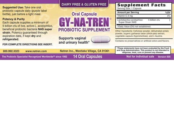 Natren Gy-Na-Tren Oral/Vaginal Kit 14 Day Supply  New &amp; Improved 1 Kit