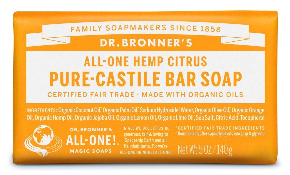 Dr. Bronner's Bar Soap - Citrus Pure Castile 5 oz Bar