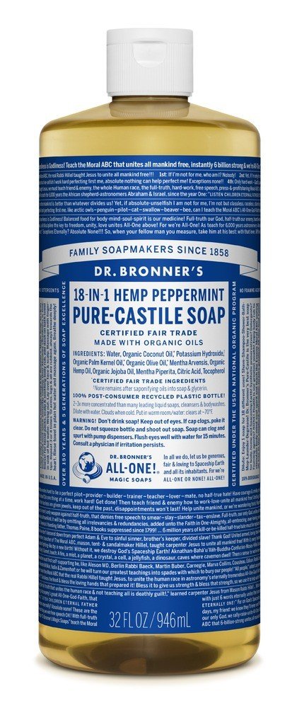 Dr. Bronner's Pure Castile Liquid Soap-Peppermint 32 oz Liquid