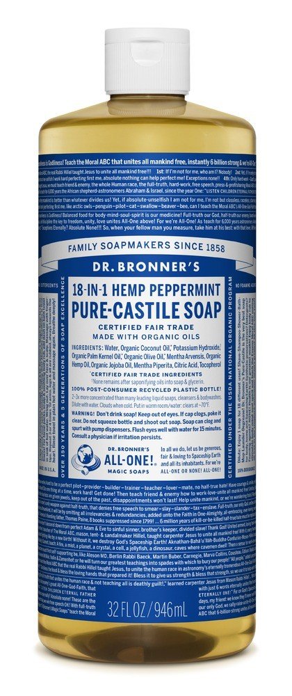 Dr. Bronner&#39;s Pure Castile Liquid Soap-Peppermint 32 oz Liquid