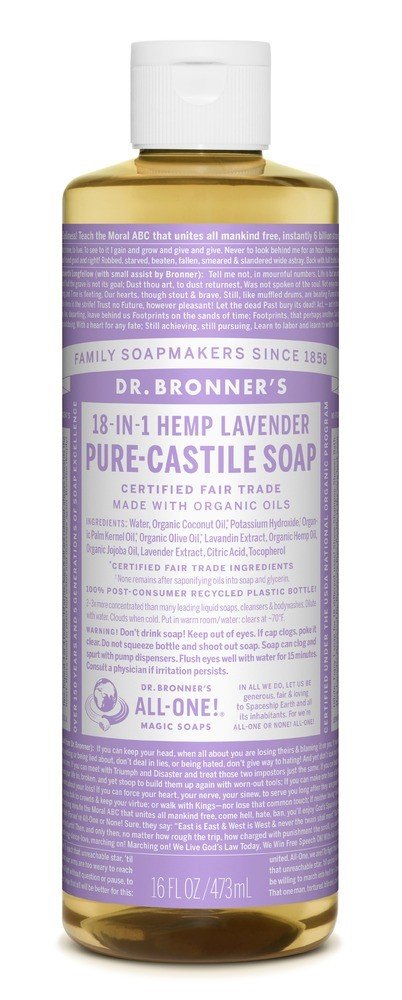 Dr. Bronner's Pure Castile Liquid Soap-Lavender 16 oz Liquid