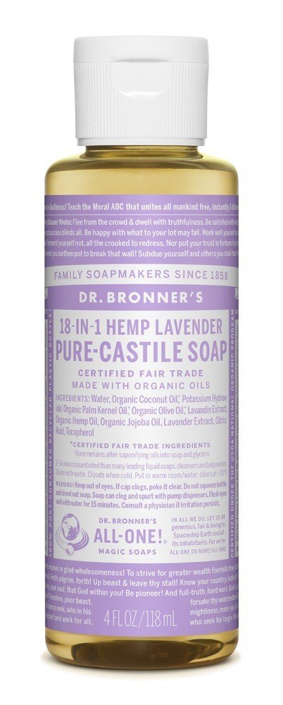 Dr. Bronner's Pure Castile Liquid Soap-Lavender 4 oz Liquid