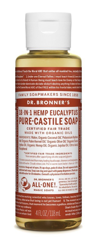 Dr. Bronner's Pure Castile Liquid Soap-Eucalyptus 4 oz Liquid